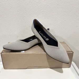 Rothy's The Point Slip on Shoes in Flax Birdseye Beige, Size 11.5, New in Box